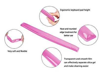 Gel Keyboard & Mouse Wrist Rest Set - Keyboard Wrist Rest Pad & Mouse Support for Office Gaming Pad Computer Laptop Ergonomic Comfortable Pain Relief-Pink Pad Set - color: Pink Pad Set