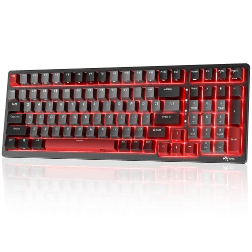 RK ROYAL KLUDGE RK98 Gaming Keyboard, Wireless Mechanical Keyboard 100 Keys Tri-Mode BT5.1/2.4G/USB-C Full Size Hot Swappable Custom Keyboard with Numpad RGB Backlit, Massive Battery, Silver Switch - color: Black, size: Hot Swap Sliver Speed Switch