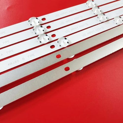 6Pcs/1Set LED Backlight Strip Compatible with LG 49" TV 49UJ630 49LJ614V 49UJ634V 49UJ670 49UJ651V 49UJ701V 17Y 49UJ65_A_27LED