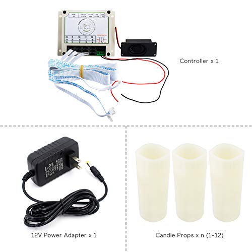 Escape Room Props Candle Props Real Life Game Candles Blow On/Out to Unlock Create Puzzle Indoor Game Adventure Control EM Lock Room Escape Playing (Blow OUT in Order, 2 Candles) - size: 2 Candles
