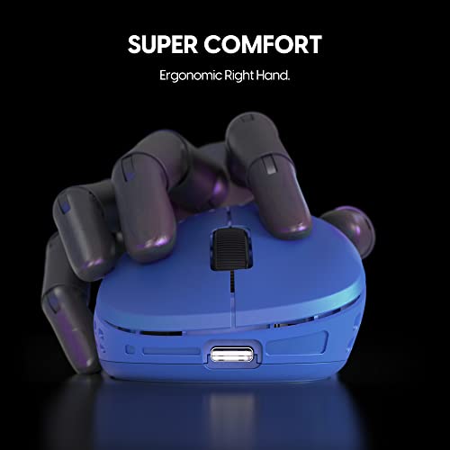 Pulsar Gaming Gears - Xlite V2 Wireless Gaming Mouse, Ultra Lightweight, 2.1 oz (59 g), Ergonomic 2.4 Ghz 1 ms 20000 DPI Optical Sensor PAW3370 Domestic Genuine Product (Medium, Wireless, Blue) - color: Blue, size: Medium, style: Xlite V2