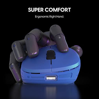 Pulsar Gaming Gears - Xlite V2 Wireless Gaming Mouse, Ultra Lightweight, 2.1 oz (59 g), Ergonomic 2.4 Ghz 1 ms 20000 DPI Optical Sensor PAW3370 Domestic Genuine Product (Medium, Wireless, Blue) - color: Blue, size: Medium, style: Xlite V2