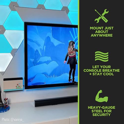 HIDEit Mounts Switch Wall Mount for Nintendo Switch - Made in USA, Steel Mount for Nintendo Switch and Nintendo Switch OLED to Safely Store Your Switch Console - size: USA Made: Mount Only