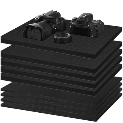 8 PCS Pick and Pluck Foam Inserts, Pre-Cut Cube Foam Sheets with Bases, Customizable Protective Foam for Cases, Toolboxes, Drawer Organizers, Cameras, Moving Transportation