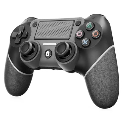 Wireless Controller Compatible with PS4/Pro/Slim, Black ps4 controller with Dual Vibration, 1000mAh Battery, 6-Axis Motion Sensor, Built-in Speaker & 3.5mm Headphone Jack, Charging Cable (Black) - color: Black