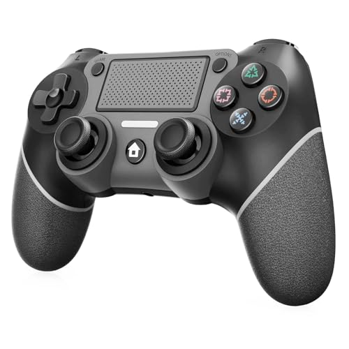 Wireless Controller Compatible with PS4/Pro/Slim, Black ps4 controller with Dual Vibration, 1000mAh Battery, 6-Axis Motion Sensor, Built-in Speaker & 3.5mm Headphone Jack, Charging Cable (Black) - color: Black