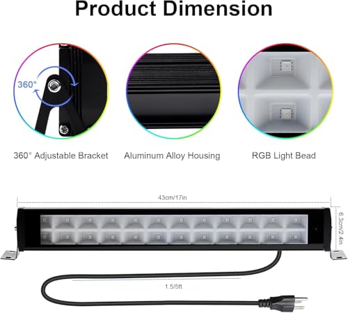 2 Pack 50W 2.4G Remote Control RGB Wall Washer Light with Remote Control & APP Control, for Birthday Party, Garden Lighting, Wall Display, Hotel, Building, Commercial Lighting - size: 50W RGB&3000K*2