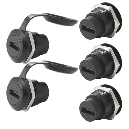 PENGLIN 5PCS HDMI 2.0 Coupler, 3D 4K HDMI Panel Mount Connector | 4K / HDR / 1080P Supported,Zero Signal Lag,Pass-through HDMI Design,Works with TV Box, Xbox Series, PS5 - size: BLACK 5PCS HDMI 2.0(ROUND TYPE)
