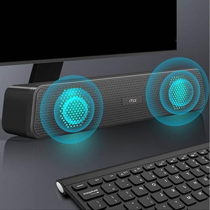 Wired Computer Speakers for Desktop Pc Laptop Gaming Speakers | Built-in Subwoofer, RGB Lighting, Noise Cancelling USB Speaker Sound Bar for Pc Computer Soundbar Sound Bars for Smart Tv