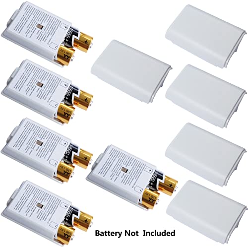 10x Battery Cover Case for Xbox 360 Wireless Controller,Replacement Battery Pack Shell Compatible with Xbox 360 - White