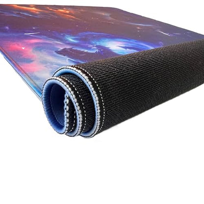 Foxtrot Designs TCG Playmat, Cosmic Dragon in Space. 24in x 14in, Premium Stitched Edges, Non-Slip Base for MTG and Other Trading Card Games. MTG Playmat. (Cosmic Hunger) - color: Cosmic Hunger