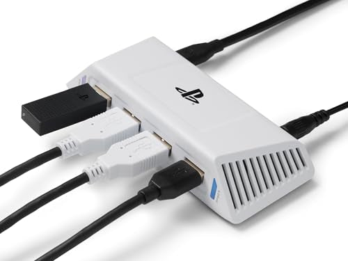 PowerA 4-Port USB 5Gbps Hub for PlayStation®5, USB 3.2, AC Powered, Weighted Base, Officially Licensed - style: USB Hub