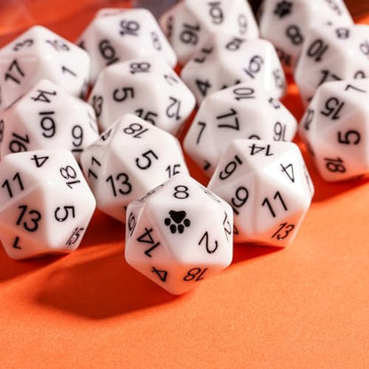 10-Pack D20 Dice Set White 20 Sided Dice for DND RPG Tabletop Games | Leather Storage Bag, DM Gift, for Dungeons and Dragons Role Playing Games - color: 10pcs D20 White