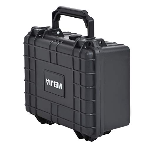 MEIJIA Portable All Weather IP67 Waterproof Protective Case,Hard Camera Case,Dry Case with Customized Foam,Fit Use of Drones,Camera,Equipments,Elegant Black (9.17inch x 7.56inch x4.33inch) - size: 9.17inch x 7.56inch x4.33inch