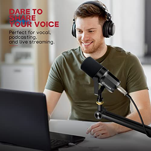 FDUCE XLR Dynamic Microphone for Vocal Recording, Podcasting, Gaming, Live Streaming&Broadcasting, All Metal Cardioid Mic, Voice-Isolating Technology SL40X - style: SL40X