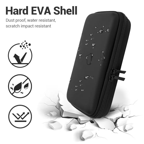 Carrying Case for NintendoNew New 2DS XL, 2DS LL, New 3DS, 3DS Console, Hard Protective Shell Travel Case Pouch with 8 Game Cartridges Slot, Water Proof PU & Hard EVA, Console - color: Black