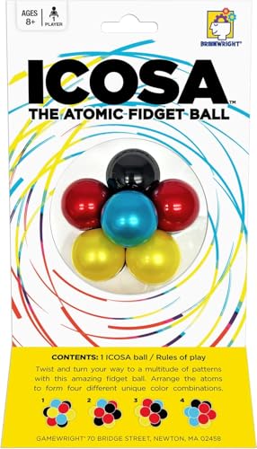 Brainteaser Puzzle for Kids & Adults, Brainwright Icosa Atomic Puzzle Ball, 3D Puzzle Game, Travel Games, STEM Toys, Family Games, Brain Games for Kids 8-12 - style: ICOSA - The Atomic Fidget Ball