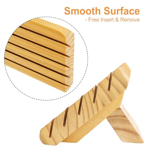 plusvivo Card Holders for Playing Cards with Adjustable Stand Set of 4, Playing Card Holders for Seniors Adults Kids 5 Slots up to 110 Cards, 12" Wooden Card Holder for Canasta Bridge