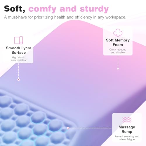 Ospelelf Mouse Pad with Wrist Rest Ergonomic Comfortable Pain Relief Mousepad Wrist Support for Computer Purple - color: Purple