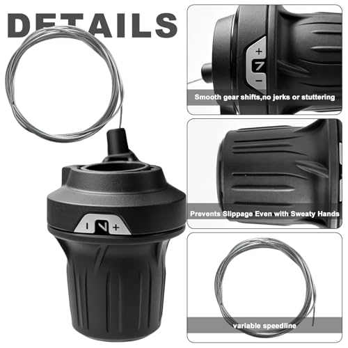 7 Speed Bike Shifter, SL-RV200-7 Speed Shifter Lever Bicycle Twist Grip Thumb Gear Shifter for MTB Folding Mountain Bike - size: RV200-7R