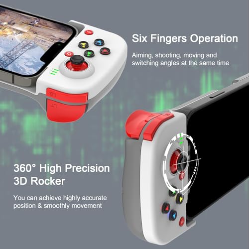 Joso Phone Controller for iPhone/Android Support Phone Case, Mobile Gaming Controller with Ergonomic Design - Wireless Gamepad for Cloud Gaming & PS Remote Play - color: White