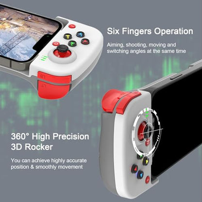 Joso Phone Controller for iPhone/Android Support Phone Case, Mobile Gaming Controller with Ergonomic Design - Wireless Gamepad for Cloud Gaming & PS Remote Play - color: White