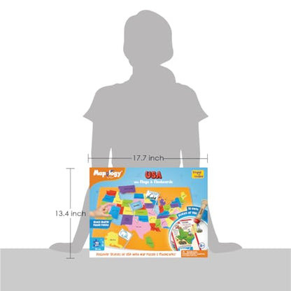 Imagimake Mapology - USA Map Puzzle with Flash Cards for Kids Ages 8+ | Educational Geography Toy, Learn 50 States with 750+ Facts of USA, Gift for Girls & Boys Ages 8,9,10,11,12 Years Old - style: USA Map with Flashcards