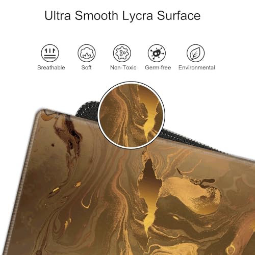 Large Mouse Pad Gold Marble Mousepad Gaming Desk Mat XXL 31.5''X15.75'' Desk Pad Big Computer Mat Long Mouse Mat of Office Work - color: Gold Marble, size: 31.5''x15.75''
