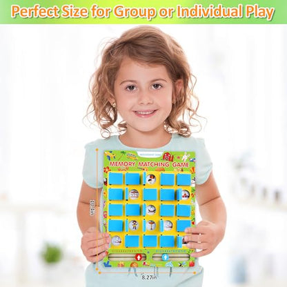 Vinlon Matching Memory Game for Kids Ages 4-8, Flip to Win Board Games Travel Toys Parlor Games for 3 4 5 6 7 8 Years Old, Road Trip Essentials, Airplane, Car Activity Easter Basket Stuffers
