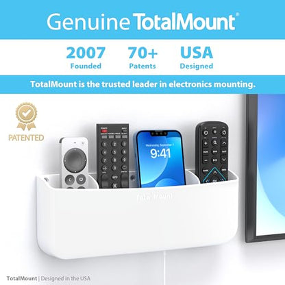 TotalMount Drop-Free Remote Holder – Removable Adhesive Strips – Pro White | Designed in the USA – Simply Put the Remotes In – No Tricky Magnet Alignment Needed (Holds 5 or 6 Remote Controls) - color: For 5 or 6 Remotes – Premium White