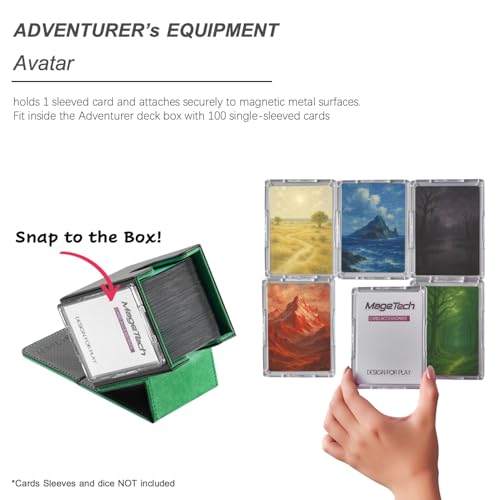 Mage Tech Adventurer [Hero] Modular Deck Box - Holds 99 Double-Sleeved Cards - Includes Avatar Holder - Ultra-Rugged, Expandable Design - MTG Commander/EDH & More - Black/Green - color: 2. Veil (Black/Green), style: 2. Hero