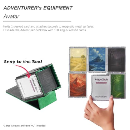 Mage Tech Adventurer [Hero] Modular Deck Box - Holds 99 Double-Sleeved Cards - Includes Avatar Holder - Ultra-Rugged, Expandable Design - MTG Commander/EDH & More - Black/Green - color: 2. Veil (Black/Green), style: 2. Hero