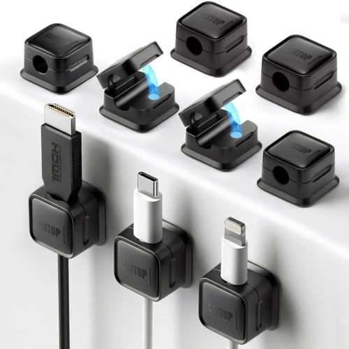 9 Pack Cord Organizer, Magnetic Cable Clips, Under Desk Management, Black | 0.27in Cable Compatible,Strong Adheive Wire Holder Keeper,Easy Open Phone Charger Holder for Home Car Desk Nightstand Office - color: Black, size: 9Pack