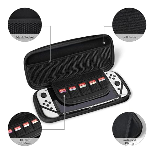 ZZhua Monster Truck Car Carrying Case Compatible With Nintendo Switch/Switch Oled Protective Hard Shell Travel Pouch 10 Game Cartridges