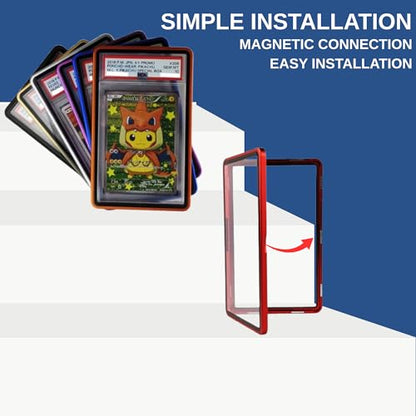 RedCap Magnetic Aluminum PSA Graded Card Holder 35PT Premium PSA Slab Protector Display Case with UV Resistant Glass Fits Standard PSA Graded Sports Trading Cards - Ruby Radiance - color: Ruby Radiance