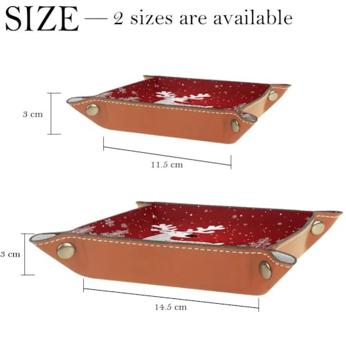 Christmas Reindeer Dice Tray Folding Square PU Leather Dice Rolling Tray | Portable Dice Trays for Dice Games Like RPG, DND and Other Table Games, Folded 4.5x4.5x1.2inch - color: Christmas Reindeer