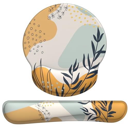 Mouse Pad and Keyboard Wrist Rest - Colorful Wrist Rest for Computer, Ergonomic Mouse Pad & Keyboard Pad, Memory Foam Wrist Support for Comfy Typing - color: tender grass