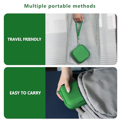 Supmay Hard Carrying Case for Anbernic RG Rotate/ RG34XXSP/ RG35XXSP Retro Handheld Game Console/ Game Boy Advance SP, Retro Game Travel Storage Holder with Mesh Bag for Battery, USB Cable, Green - color: Green