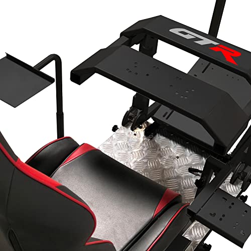 GTR Simulator GTA-Pro Racing Simulator Cockpit Home Workstation with Real Racing Seat, Racing Rig Control Mounts (Speciale Seat, Black/Red)