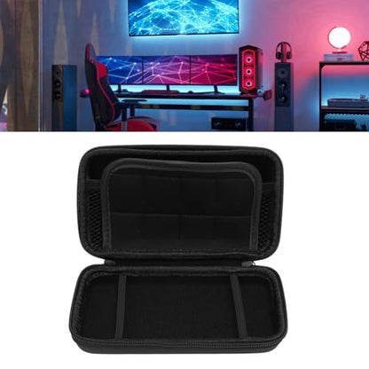 Carrying Case for NintendoNew New 2DS XL, 2DS LL, New 3DS, 3DS Console, Hard Protective Shell Travel Case Pouch with 8 Game Cartridges Slot, Water Proof PU & Hard EVA, Console - color: Black