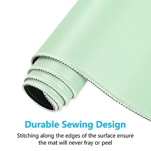 Dapesuom Large Mouse Pad, Extended Gaming Mouse Mat with Stitched Edges, Full Size Desk Mats with Non-Slip Base, Computer Big Desktop Keyboard Pad for Gamer, Laptop, Office, 23.6 x 11.8 In, Lake Green - color: Lake Green, size: 23.6L x 11.8W inches