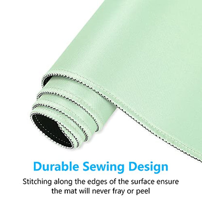 Dapesuom Large Mouse Pad, Extended Gaming Mouse Mat with Stitched Edges, Full Size Desk Mats with Non-Slip Base, Computer Big Desktop Keyboard Pad for Gamer, Laptop, Office, 23.6 x 11.8 In, Lake Green - color: Lake Green, size: 23.6L x 11.8W inches