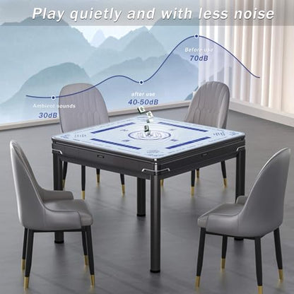 2F22E Mahjong Mat, Noise Reduction Non-Slip Mahjong Mat for Table, 32.4 * 32.4 Inch Mahjong Table Mat for Poker, Board Games Table Mat, Card Games, Tile Games, Dominoes(Sky Blue) - color: Wathet Blue