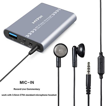 4K 60fps Audio Video HDMI Game Capture, Live Gamer | Portable Pass-Through 4K Full HD 1080P 60fps USB3.0 Capture Card Ultra Low Latency Record Stream for XBOX, PlayStation