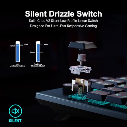 Hexgears Immersion A3 Low-Profile Wireless Mechanical Keyboard, TKL Hot-Swappable Aluminum Gaming Keyboard, BT5.0/2.4GHz/USB-C Linear Switches, RGB Backlit, TFT Screen & 5800mAh Battery for Pc/Mac - size: A3 - Tkl, style: Linear