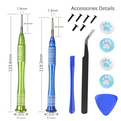 VGBUS Joystick Replacement for Switch Lite,Repair Joystick Replacement Tool Kit for Switch lite and Nintendo Joycon Controller with Triwing Screwdriver,Thumb Grip Caps& Tweezers