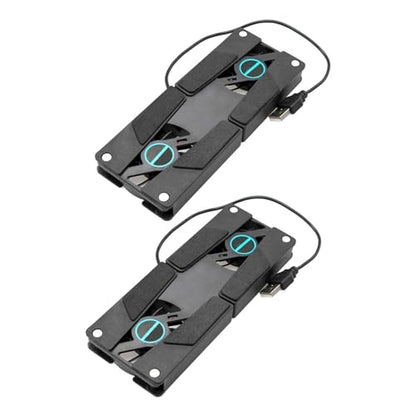 2pcs USB Laptop Cooling Pad Dual Fan Cooler Stand for Gaming Notebooks, Foldable Ventilated Cooler Suitable for Travel and Office Use