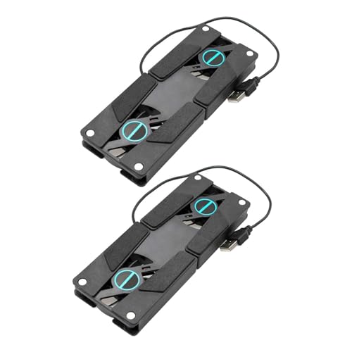 2pcs USB Laptop Cooling Pad Dual Fan Cooler Stand for Gaming Notebooks, Foldable Ventilated Cooler Suitable for Travel and Office Use