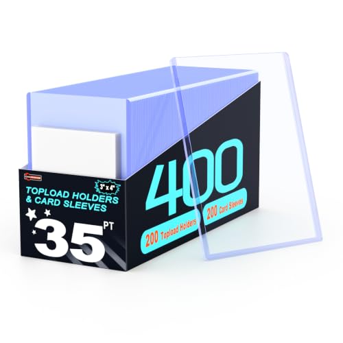 400ct Card Sleeves Top Loads for Cards - Loaders for Cards, 3"x4" Hard Plastic Protectors & Clear Rigid for Trading, Sports, Baseball Cards (200 Hard + 200 Soft Sleeves, 400 Total) - size: 200 Hard Sleeves + 200 Soft Sleeves