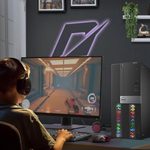 Dell RGB Gaming Tower Computer, Intel Core i7 6th Gen, GeForce GTX 1050 Ti 4G, 16GB RAM, 512GB SSD, Prebuilt Gaming Desktop PC with Built-in WiFi & RGB Set, Windows 11 Pro (Renewed) - style: I7 6th/GTX 1050Ti
